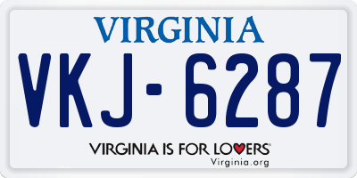 VA license plate VKJ6287