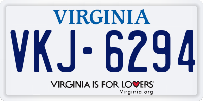VA license plate VKJ6294