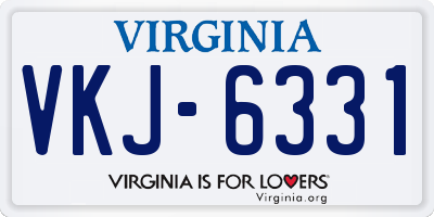 VA license plate VKJ6331
