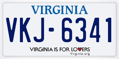 VA license plate VKJ6341
