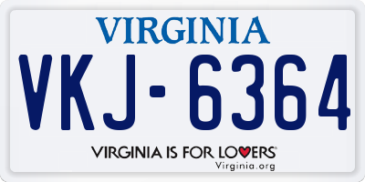 VA license plate VKJ6364