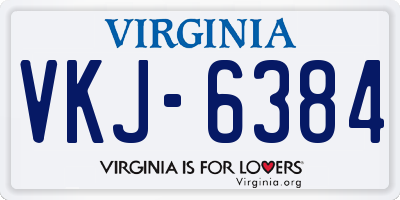 VA license plate VKJ6384