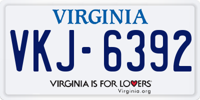 VA license plate VKJ6392