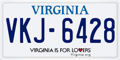 VA license plate VKJ6428
