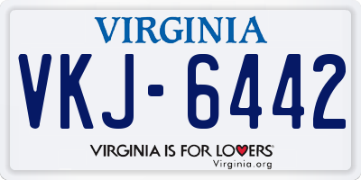 VA license plate VKJ6442