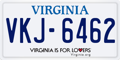 VA license plate VKJ6462