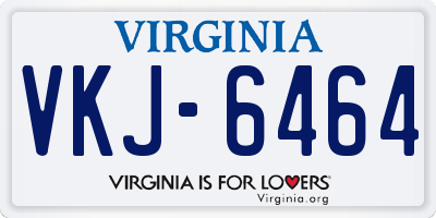 VA license plate VKJ6464