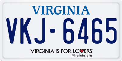 VA license plate VKJ6465