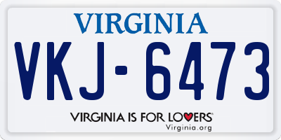 VA license plate VKJ6473