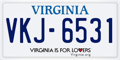 VA license plate VKJ6531