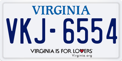 VA license plate VKJ6554