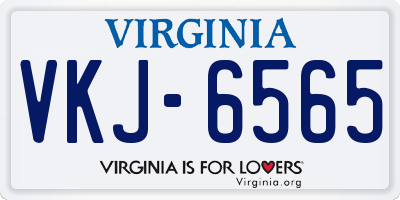 VA license plate VKJ6565