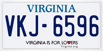 VA license plate VKJ6596