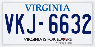 VA license plate VKJ6632