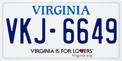 VA license plate VKJ6649