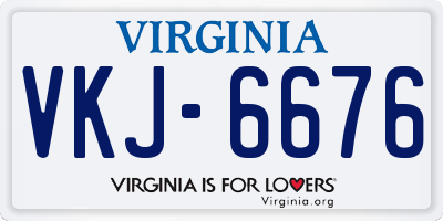 VA license plate VKJ6676