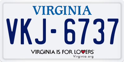 VA license plate VKJ6737