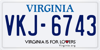 VA license plate VKJ6743