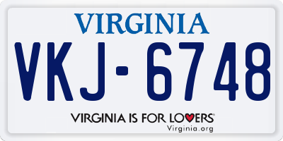 VA license plate VKJ6748