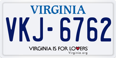VA license plate VKJ6762