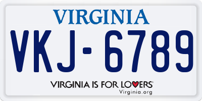 VA license plate VKJ6789