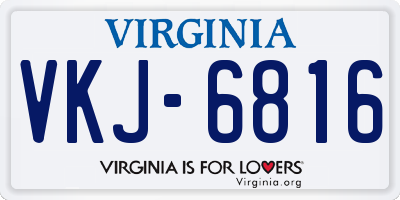 VA license plate VKJ6816
