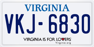 VA license plate VKJ6830