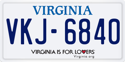 VA license plate VKJ6840