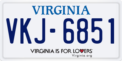 VA license plate VKJ6851
