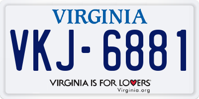 VA license plate VKJ6881