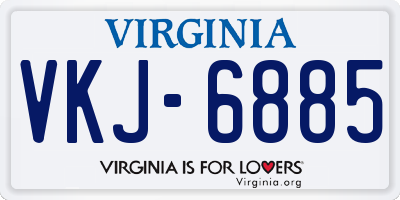 VA license plate VKJ6885