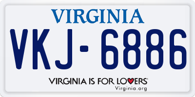 VA license plate VKJ6886
