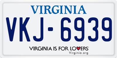 VA license plate VKJ6939