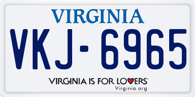 VA license plate VKJ6965
