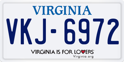 VA license plate VKJ6972