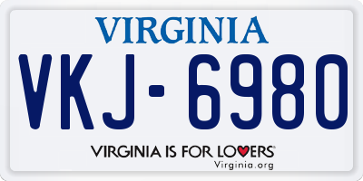 VA license plate VKJ6980