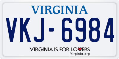 VA license plate VKJ6984
