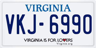 VA license plate VKJ6990
