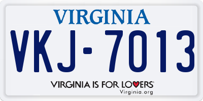 VA license plate VKJ7013