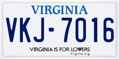 VA license plate VKJ7016