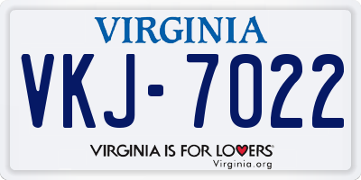VA license plate VKJ7022
