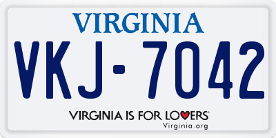 VA license plate VKJ7042