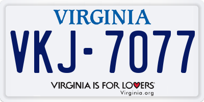 VA license plate VKJ7077
