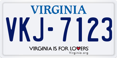 VA license plate VKJ7123