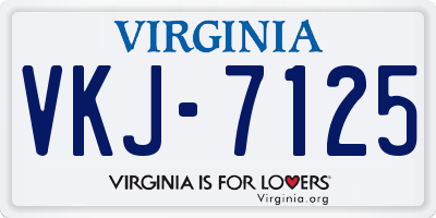 VA license plate VKJ7125