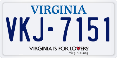 VA license plate VKJ7151