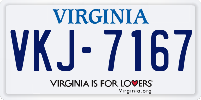 VA license plate VKJ7167