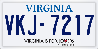 VA license plate VKJ7217