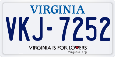 VA license plate VKJ7252