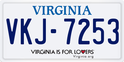 VA license plate VKJ7253